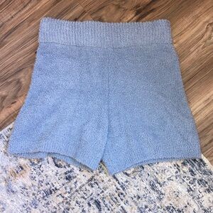 Stars Above - Cozy Plush Light Blue Chenille Lounge Shorts